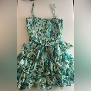 Miss Avenue Tropical Green Mini Dress